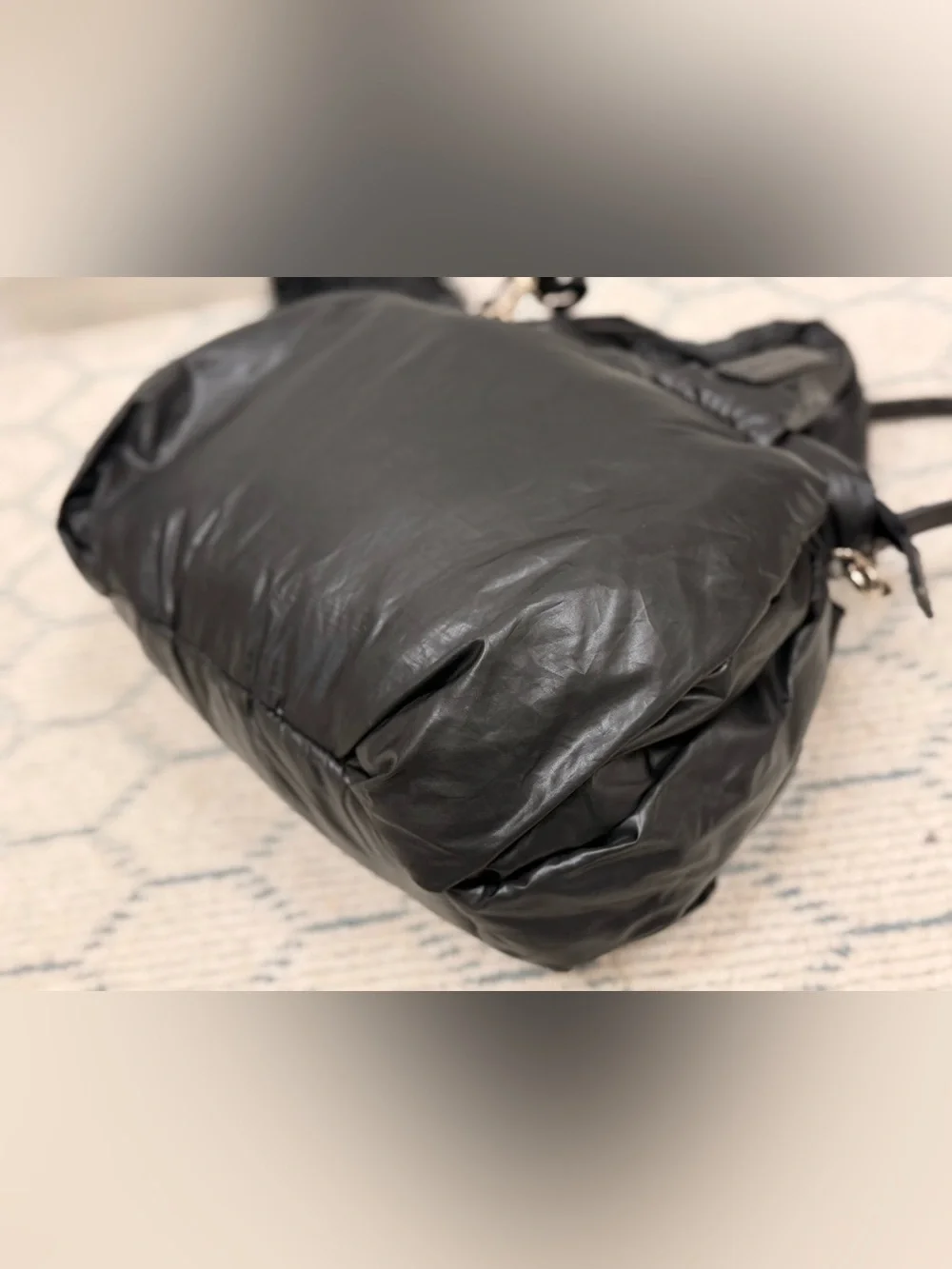 SEE BY CHLOE Y2K “Joy Rider” Black Puffy Nylon 2-Way Crossbody Bag W/ Charms